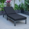 LeisureMod Chelsea Modern Outdoor Patio Lounge Chairs with Black Frame - 3 of 4