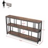Resenkos Console Sofa Table, Display Shelf,3-Tier Console Table, 70.9" Long Sofa Table Behind Couch,Rustic Brown & Black - 3 of 4