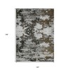 Taupe Brown And Gold Abstract Washable Indoor Outdoor Area Rug - 3 of 4