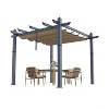 Outdoor Aluminum Pergola, Metal Freestanding Shelter with Adjustable Sun Shade Canopy, Reinforced Frame Outdoor Shelter for Patios - 3 of 4