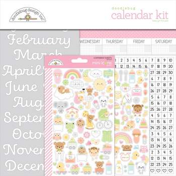 Doodlebug First Year Calendar Kit-Baby Girl