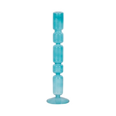 Glass Taper Candle Holder - Elegant Glass Candlestick - Decorative Home & Office Accent - Stylish Modern Design for Living Room & Bedroom