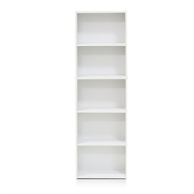 Sleek 5-Tier White Engineered Wood Open Shelf Bookcase