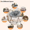 JojokaFolding Saucer Chair, Portable Soft Moon Chair with Folding Metal Frame, Faux Fur XL Circle Chair for Small Spaces, Living Room, Bedroom, - 2 of 4