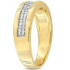 EVERLY JEWELRY | Yellow Plated Sterling Silver 1/10ct TDW Diamond Men's Double Row Anniversary Band - 2 of 4