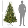 6' Pre Lit Artificial Flocked Christmas Trees, with Warm Yellow Clear Lights, Auto Open, Wide Shape - 3 of 4