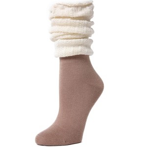 Memoi Linear Scrunch Cotton Blend Crew Socks - 1 of 2