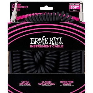 Ernie Ball Coiled Straight-Straight Instrument Cable - Black 30 ft. - 1 of 2
