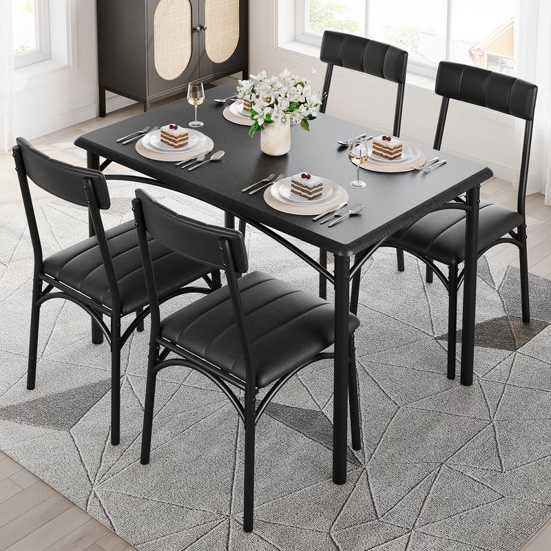 Whizmax Kitchen Dining Room Table Set for 4 with Upholstered Chairs, 3 of 10