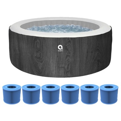 JLeisure Avenli 1200 Liter 63" Inflatable Round 6 Person Hot Tub Spa & Avenli 290802 Pool Water Filter Replacement Cartridge for ECO Pump (6 Pack)