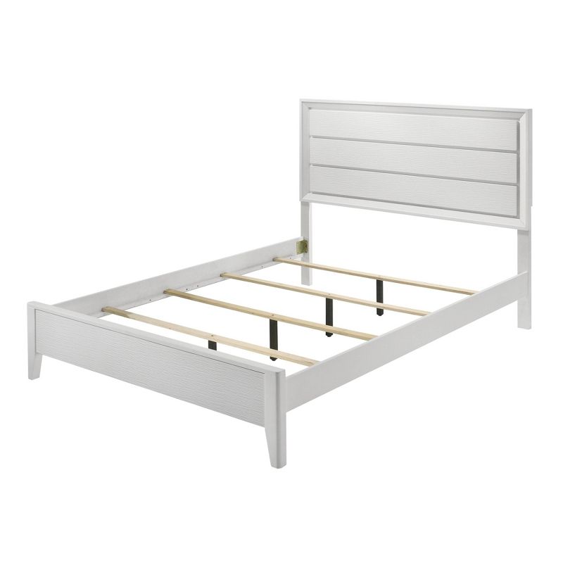 miBasics Sunflare Modern Wood Panel Bed White, 1 of 6