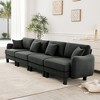 VASIP Boucle Fabric 3-Seater Sofa, Shell-Shaped Armrests & Self-Wrapped Cylindrical Legs, for Living Room & Apartment,Beige - 3 of 4