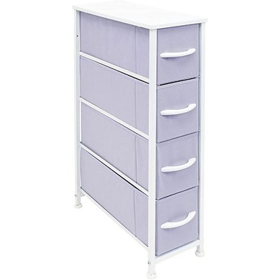 Sorbus 4 Drawers Narrow Dresser - with Steel Frame, Wood Top & Easy Pull Fabric Bins for Small Spaces, Closets, Bedroom, Bathroom & Laundry