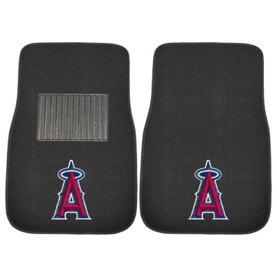 MLB Los Angeles Angels Embroidered Car Mat Set - 2pc