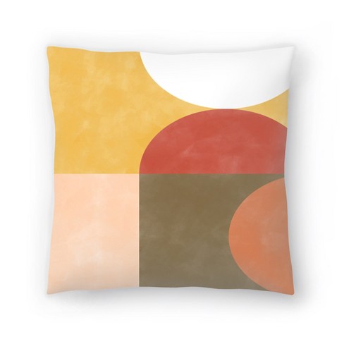Americanflat 20x20 Throw Pillow Terracotta Yellow Geometric Shapes