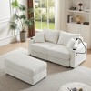 VYNXARIA 72.8in Modern Style Loveseat Sofa Sectional Sofa Couch with Storage Space, A Movable Ottoman, Two Cup Holders,A Phone Holder,Beige - 2 of 4