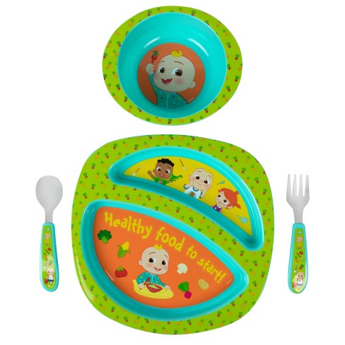 Baby plate set including baby silverware