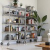 SEVOBAL Utility Storage Shelves Vertical Cabinet with Two Open Shelves for Bathroom Living Room or Office, Black, 5.1"*6.5"*28" - 3 of 4