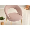 Mshliw Set of 1 Velvet Upholstered Dining Chair with Curved Backrest, Foam Cushion Seat and Metal Legs, Accent Chair for Kitchen or Dining Room - 3 of 4