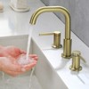 Cobbe Double Handle Bathroom Sink Faucet for Vanity 3-Hole Widespread Faucet Brushed Gold - 3 of 4