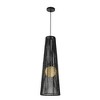 ALOADECOR 1 Light Modern Black Hand-Woven Rattan Pendant Light Chandelier for High Ceiling Bubble Shade  Pendant Light for Staircase - 2 of 4