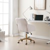 Modern Home Office Desk Chair, Armless Cross Legged Office Desk Chair, Fabric Padded Modern Swivel Height Adjustable for Home Office-The Pop Home - 3 of 4
