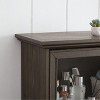 HDZNVF 4 Tier Glass Display Cabinet for Living Room Stylish Storage Curio Cabinet with Flip Up Glass Doors, Brown - 2 of 4