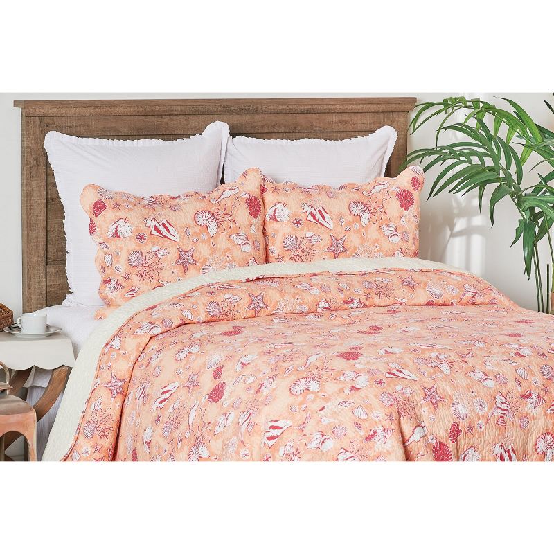 C&F Home Lagoon Peach Cotton Quilt Set  - Reversible and Machine Washable, 2 of 6