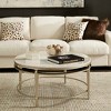 Effie Marble Top Coffee Table Champagne Silver Finish - Inspire Q: Modern Round Design, 4-Leg Metal Frame, 90-Day Warranty - 2 of 4