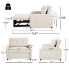 Kumasinova 3-in-1 Convertible Sleeper Sofa Bed,Cotton Linen Sofa with Pillow,Side Pockets,Loveseat Sleeper Chair for Living Room,Bedroom - 3 of 4