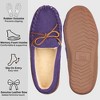 Alpine Swiss Sabine Womens Moccasin Slippers Genuine Suede House Shoe Memory Foam Insole Plush Faux Shearling Fur Indoor Outdoor Anti-Slip Rubber Sole - 2 of 4