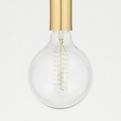 Aged Brass Globe Pendant Light with Clear Glass Shade