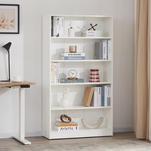 Kumasinova 60" 5-Shelf Tall Bookshelf,Adjustable Bookcase with Storage Shelves,Wood Book Shelf for Office,Living Room Furniture - 1 of 4
