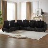 GDFStudio Harlan 113.5'' Modular Corduroy Sectional Sofa with Storage and Small Full-Size Pull-Out Bed - 2 of 4