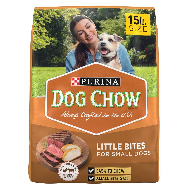 Dog Chow Little Bites Dry Dog Food with Chicken &#38; Beef Flavor - 15lbs, 1 of 8