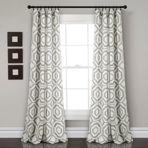 Set Of 2 52 X84 Octagon Blocks Room Darkening Window Curtain
