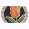 Earth Rugs Orange Tulip Jute Coaster – 5"x5" Round Natural Braided Floral Coaster with Spring Bloom Print - 3 of 3
