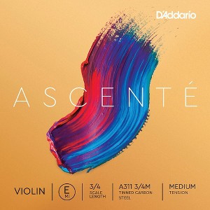 D'Addario Ascente Violin E String 3/4 Size, Medium - 1 of 1