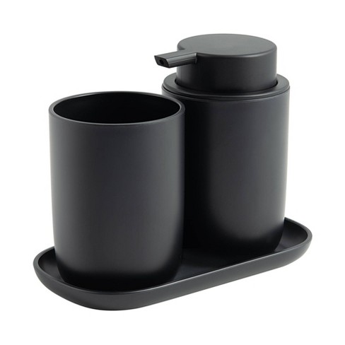 3pc Soft Touch Bath Accessories Set Black - 88 Main : Target