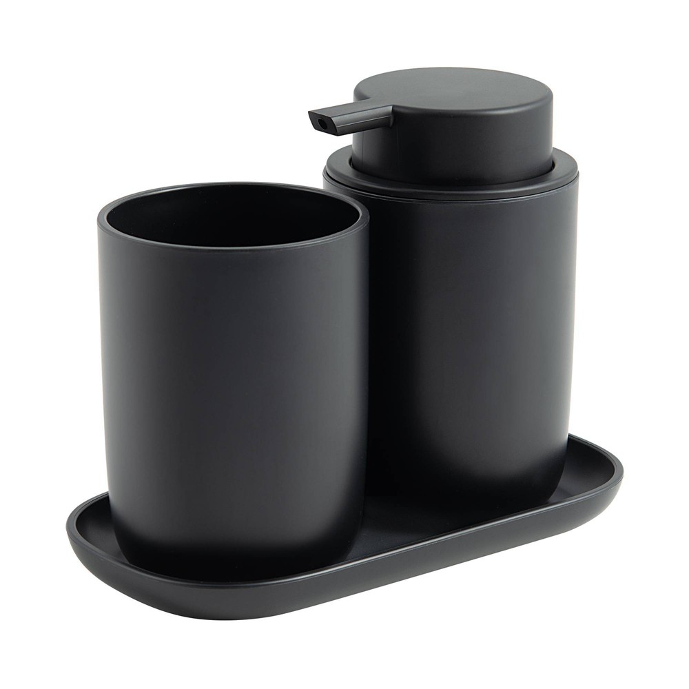 Photos - Other sanitary accessories 3pc Bathroom Accessory Set Black - Allure Home Creations