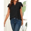 Womens White Blouse V Neck Ruffle Sleeve Flowy Shirts Dressy Casual Cute Summer Tops - 4 of 4