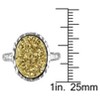 EVERLY JEWELRY | Sterling Silver w/2 1/2 ct TGW 11x15mm Oval Golden Color Druzy Gemstone Fashion Ring - 4 of 4
