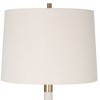 Uttermost Marille Table Lamp – 35.5"H Ivory Faux Thassos Stone with Brushed Brass Accents and Tapered Drum Shade - 3 of 4