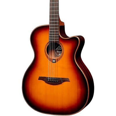 Lag Guitars Tramontane T100ACE Auditorium Cutaway Acoustic-Electric Guitar Brown Sunburst