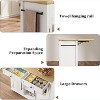 Nasitip Fold-able Kitchen Island Cart with Wheels, 2 Glass Doors, Spice Rack & Towel Holder,Compact Mobile Storage Cart - 4 of 4