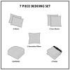 Sapphtopaz 7 Piece Comforter Set Farmhouse Style Seersucker Floral Print with Throw Blanket Reversible Quilt Set - 2 of 4
