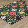 Captiv8e Designs Hilo Bold Boho Floral Navy Indoor/Outdoor Rug - 2 of 4