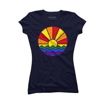 Design By Humans Summer LGBTQIA+ Pride Sunset Ocean By krobilad T-Shirt