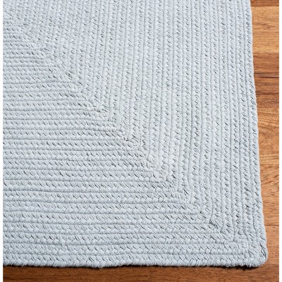 Light Blue 3' x 5' Handmade Reversible Cotton Braided Rug