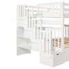 PAGED Wooden Housebed Bunk Bed Loft Bed, Twin over Twin Bed Frame with Window, Shelves, Ladder and Guardrail for Kids, Teens - 4 of 4